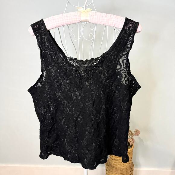 Gorgeous y2k vintage black lace milkmaid tank top - Picture 3 of 5